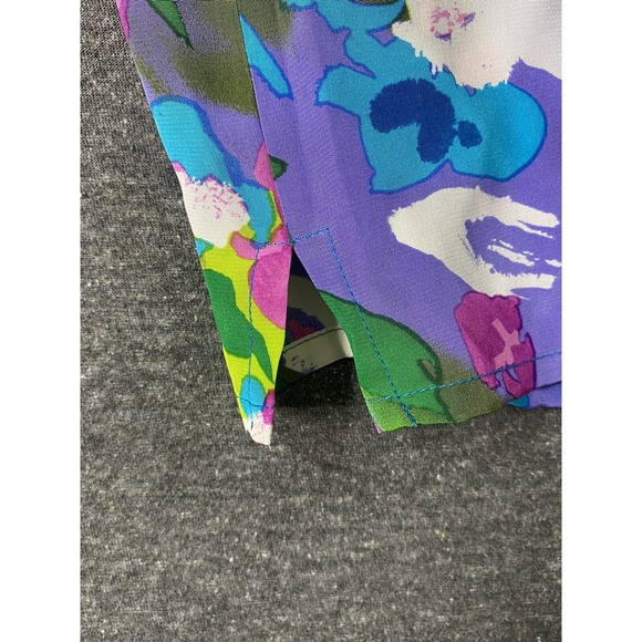 Diane Von‎ Furstenberg Silk Blouse Womens Large Colorful Floral Abstract Luxury - Picture 8 of 14